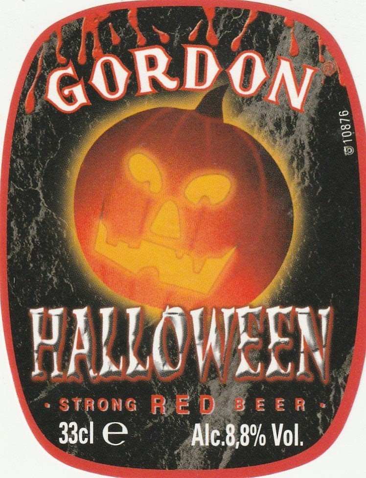 bieretiket John Martin : Gordon Halloween red beer #2, Collections, Envoi, Utilisé, Autres types, Autres marques