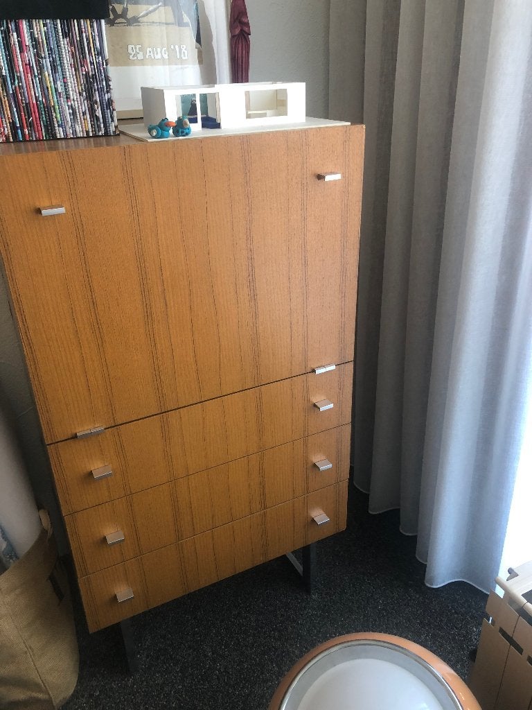 Armoire à tiroirs vintage, meuble secrétaire bar - Meurop, Enlèvement, Utilisé