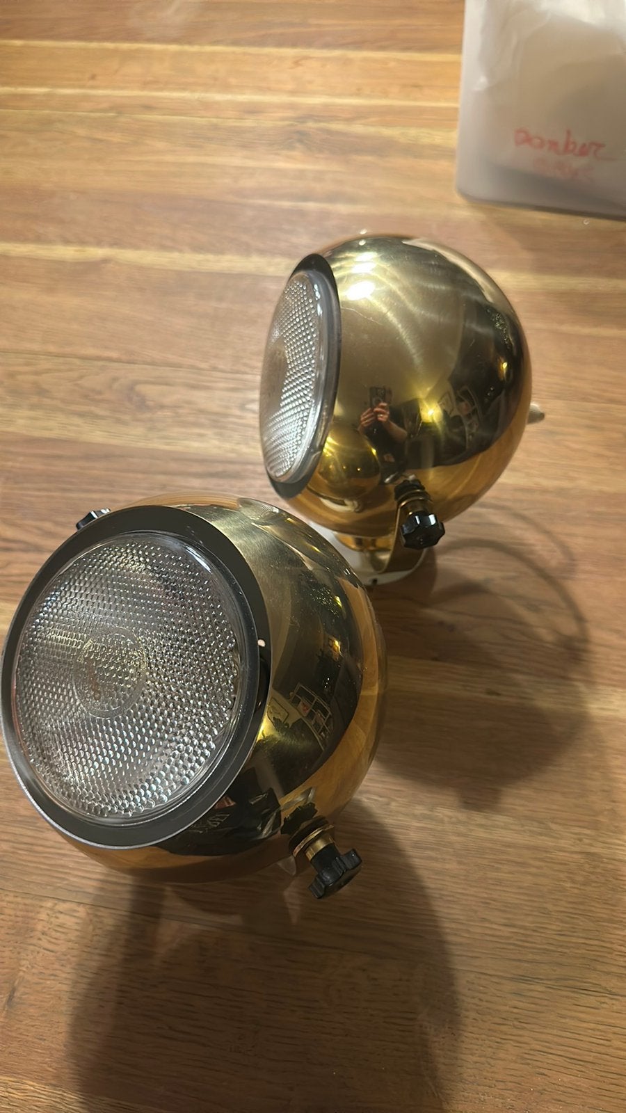 Set de 2 spots de théâtre Philips Sphere vintage 50-60, Enlèvement ou Envoi, Comme neuf, Métal ou Aluminium, Vintage