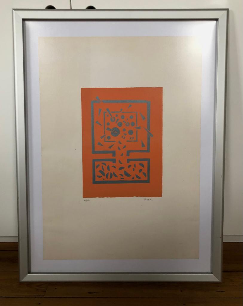 Lithographie 70's/vintage numérotée et signée Alvaro, Enlèvement