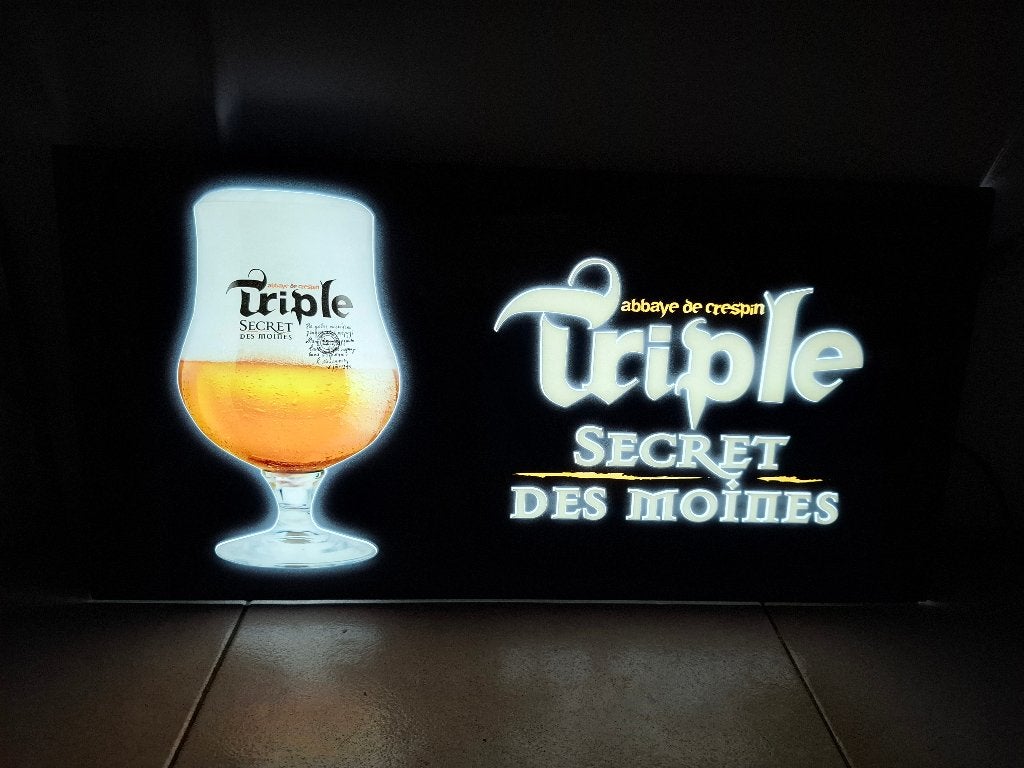 Lichtreclame Triple secret de moines, Ophalen of Verzenden, Nieuw, Lichtbak of (neon) lamp