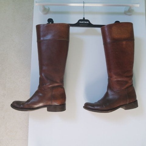 Laarzen leder bruin logo Ralph Lauren mt 37,5, Kleding | Dames, Hoge laarzen, Bruin, Ophalen of Verzenden, Zo goed als nieuw