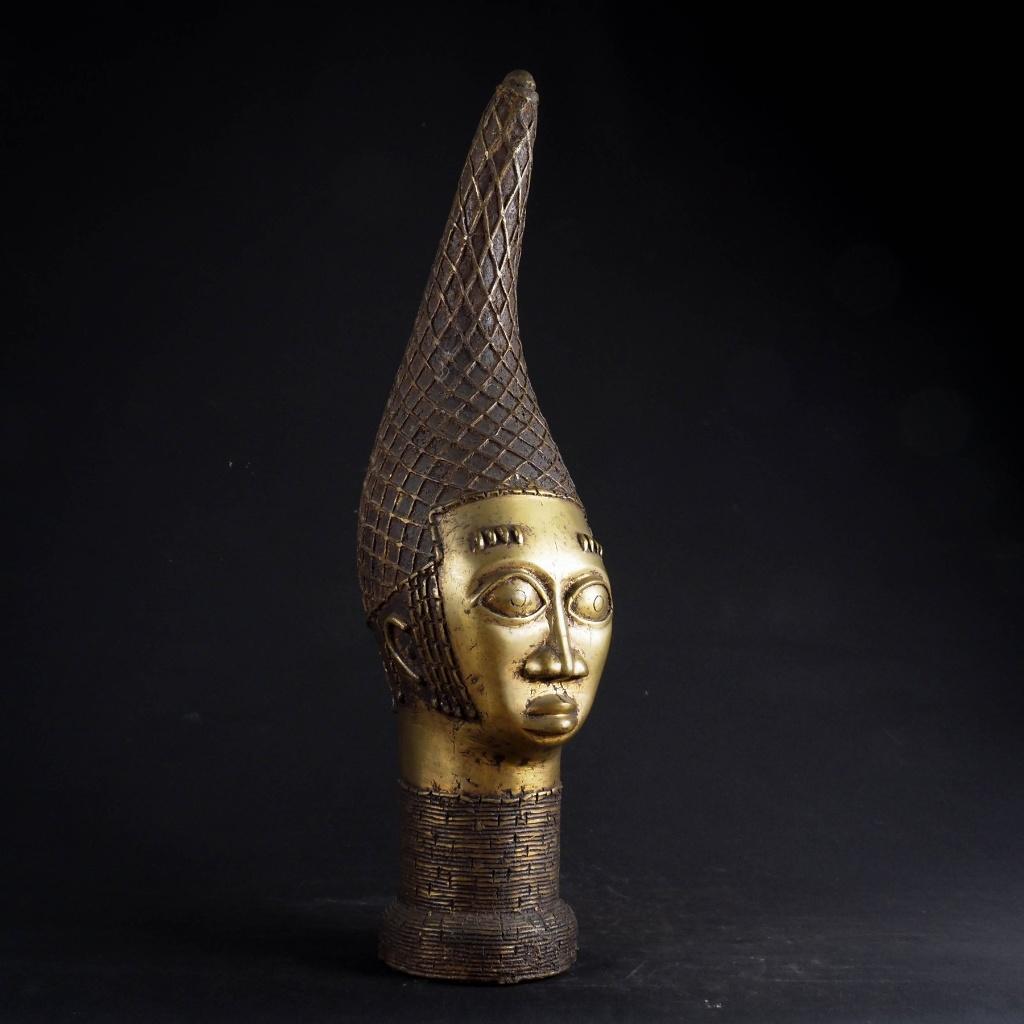herdenkingshoofd 66 cm - Bronze - Lyoba Idia - Ifé - Benin, Ophalen of Verzenden