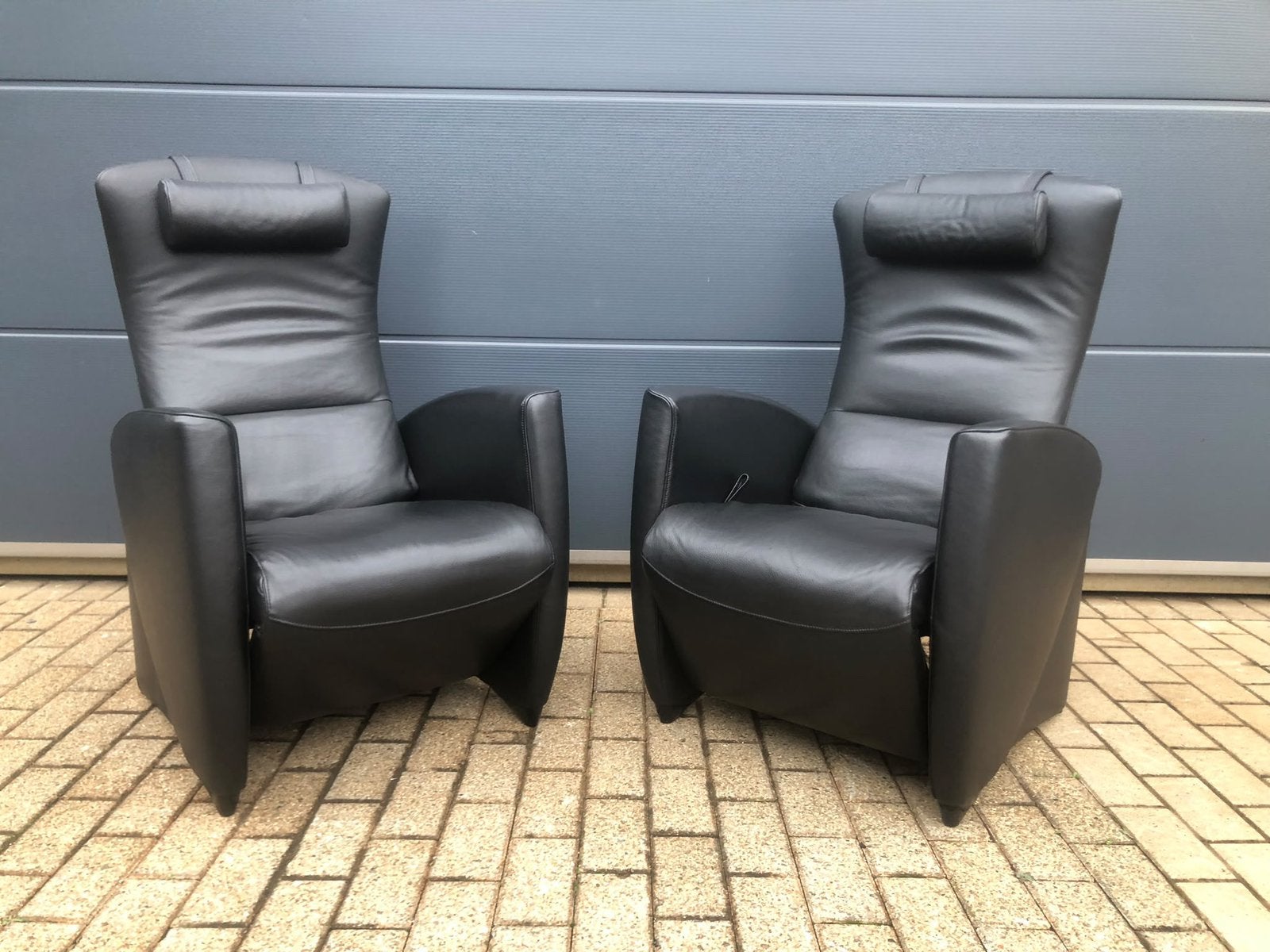 2x Zwarte Jori Vinci relax Medi Multi-move incl hoofkussen, Huis en Inrichting, Ophalen of Verzenden, Leolux rolf benz natuzzi minotti xooon himolla hukla stressless