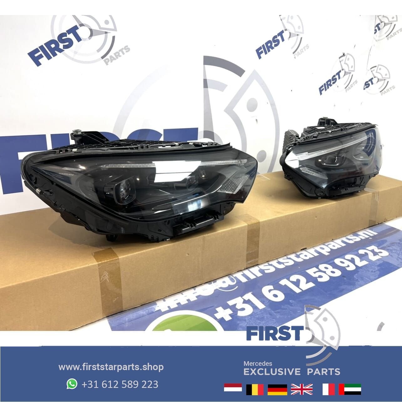 EQS KOPLAMP DIGITAL LAMP RECHTS A2959061200 MERCEDES W297 LE, Gebruikt, -, Ophalen of Verzenden, -