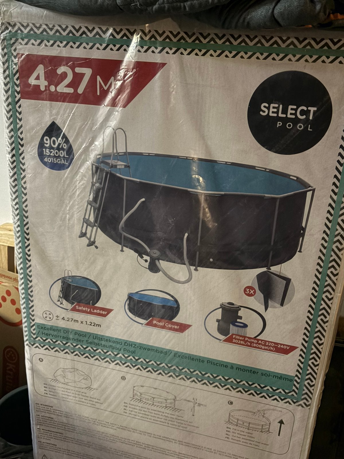 Nieuw zwembad ( 4,27m * 1,22m ), Tuin en Terras, Zwembaden, Rond, Ophalen, 120 cm of meer, 300 cm of meer