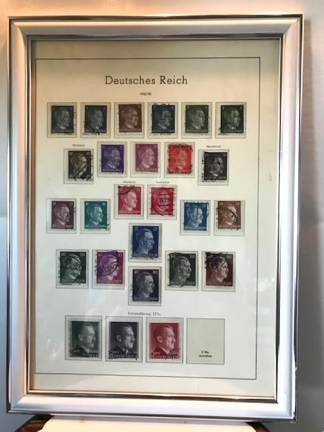 Derde rijk 1941/42 Postzegels 26 stuks in kader😎🤗👌, Postzegels en Munten, Ophalen of Verzenden, Overige periodes, Gestempeld