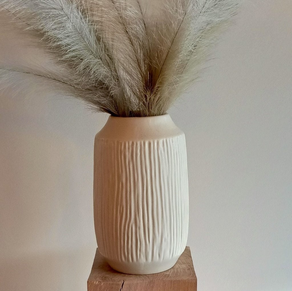 Grote witte JYSK vaas CHRISTIAN 33 cm, Huis en Inrichting, Woonaccessoires | Vazen, Beige, Ophalen of Verzenden, Zo goed als nieuw