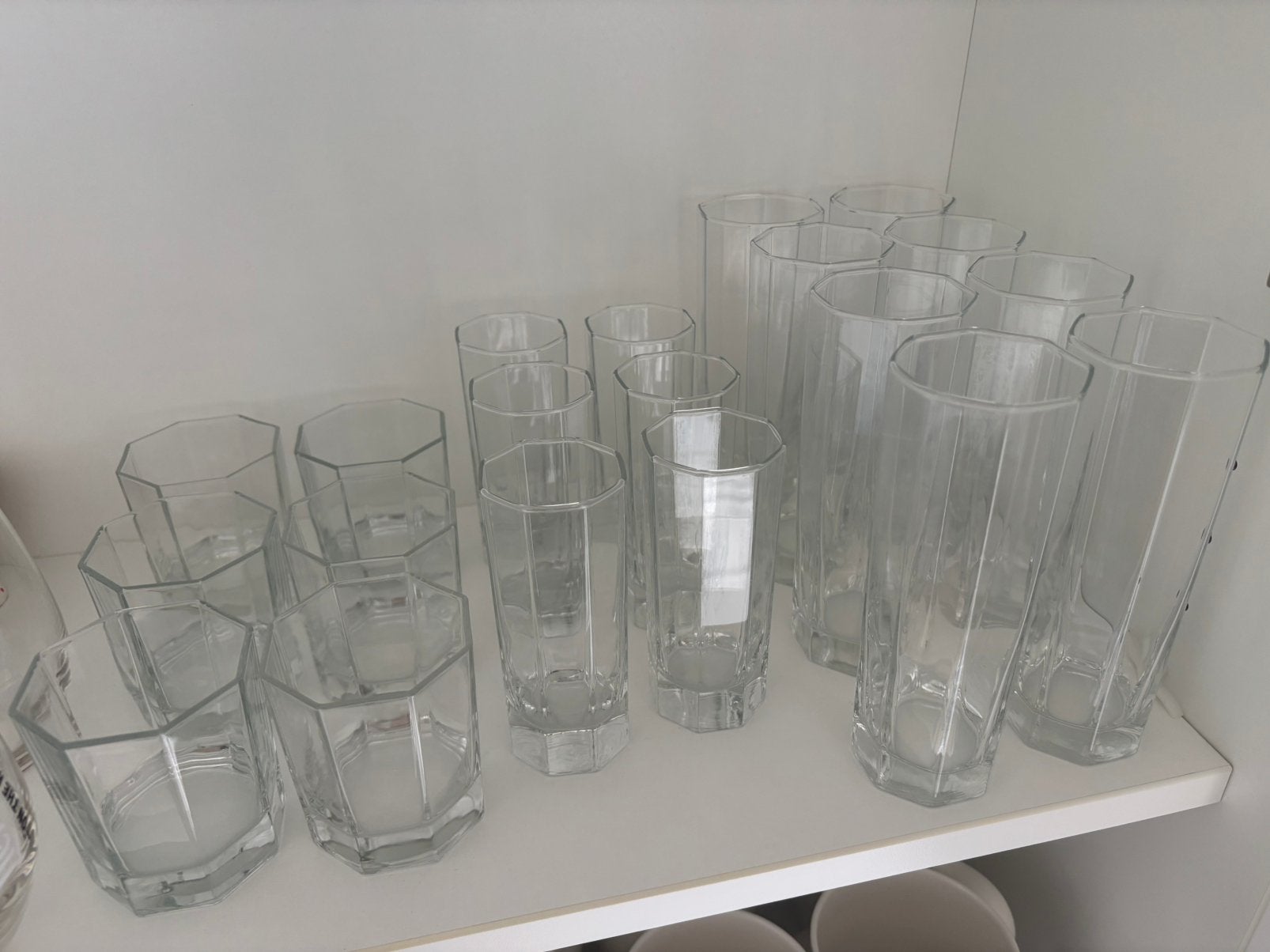 Collectie vintage Arcoroc Octime glazen 20 stuks, Ophalen, Zo goed als nieuw, Overige typen