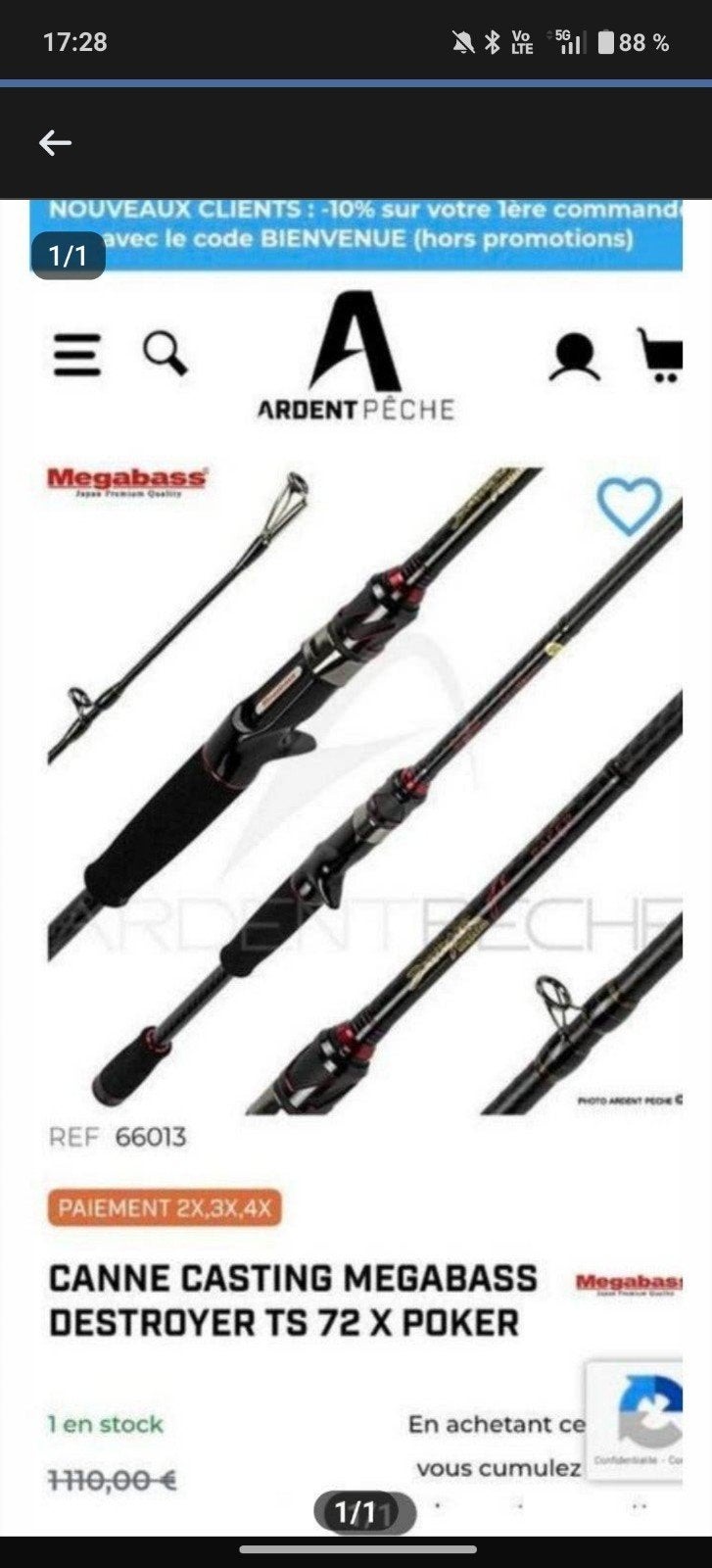 Megabass destroyer canne a pêche casting, Enlèvement