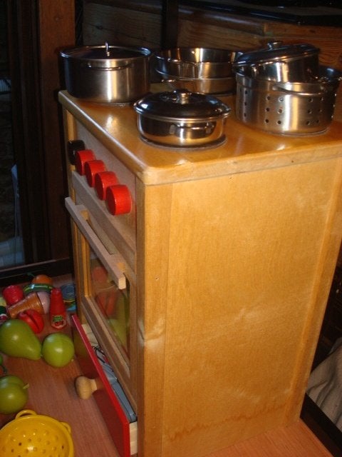 Cuisinière en bois + ustensiles, Enlèvement, Utilisé, Bois, Jouer à la cuisine
