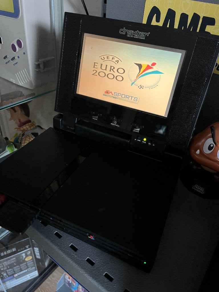 Draxter Scherm PS2 Slim, Games en Spelcomputers, Spelcomputers | Sony PlayStation 2, Gebruikt, Zwart, Ophalen of Verzenden, Zonder controller