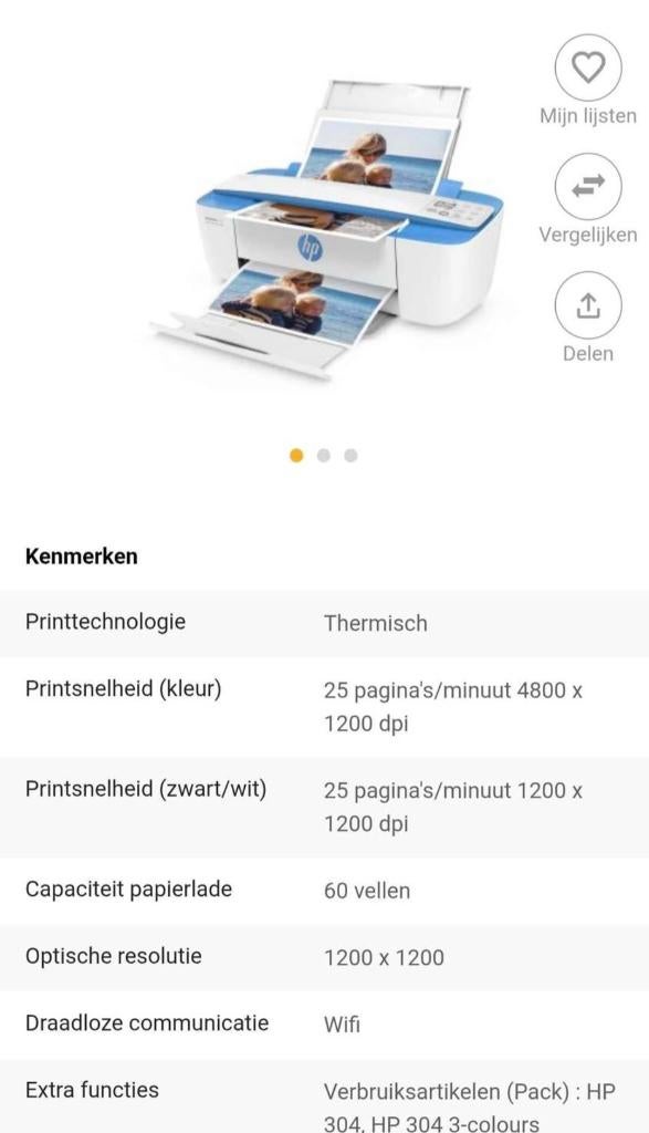 Hp printer, Computers en Software, Printers, Ophalen, Hp, Kleur printen, Printer