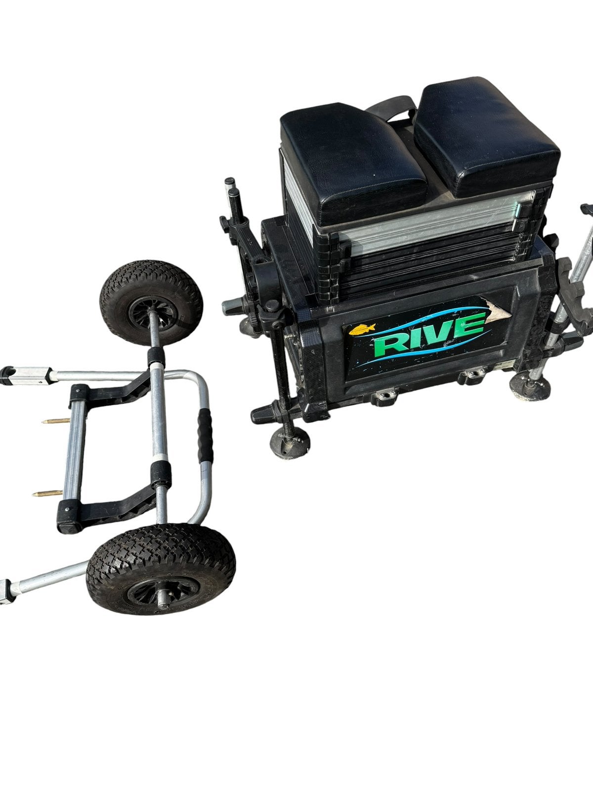 Rive D25 Club Blackline visstation – compleet met trolley, Watersport en Boten, Ophalen, Gebruikt, Vaste hengel