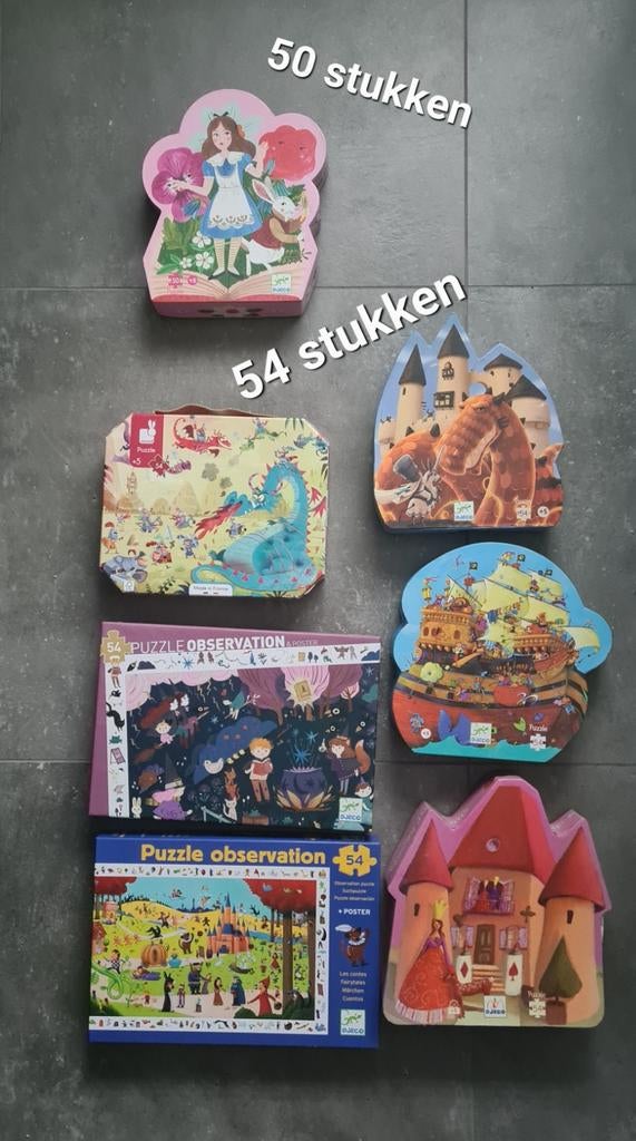 Puzzels djeco, observation, janod - 50 en 54 stukken, Ophalen