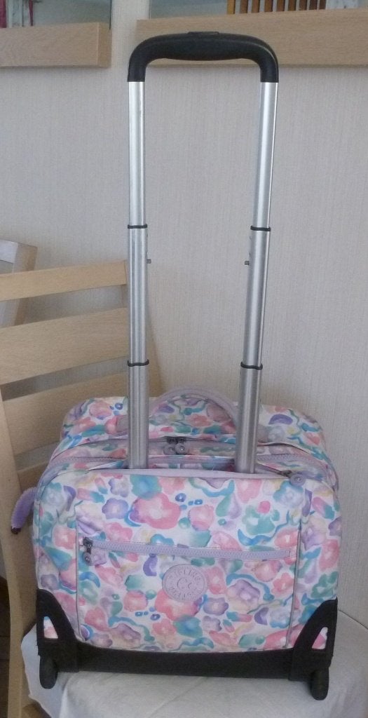 Kipling trolley 2 roues giorno tons pastel + singe, Enlèvement ou Envoi, 30 à 40 cm, Autres couleurs, Utilisé