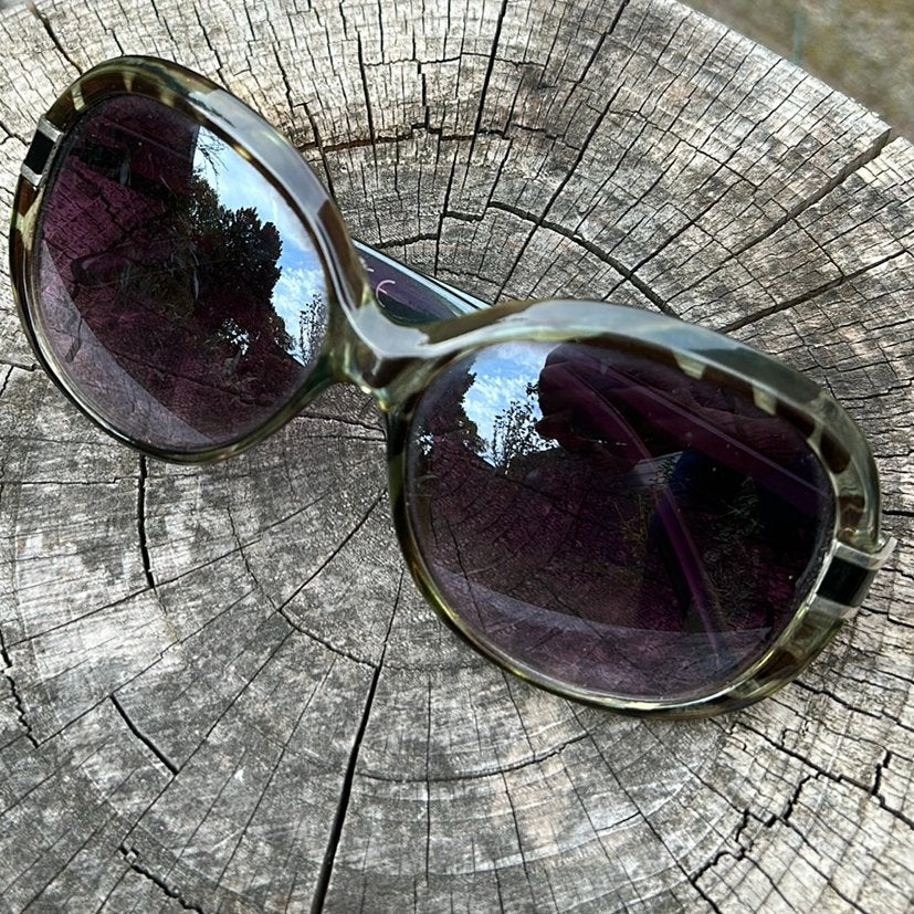 Lunettes de soleil rétro écaille verte SB414 - Portées, Autres marques, Autres couleurs, Enlèvement, Utilisé