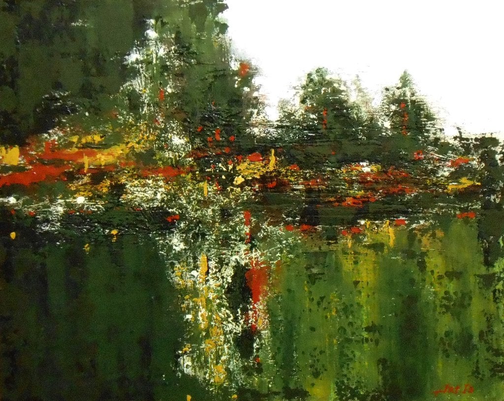 "Abstract landschap. Groen." Schilderij, Antiek en Kunst, Verzenden