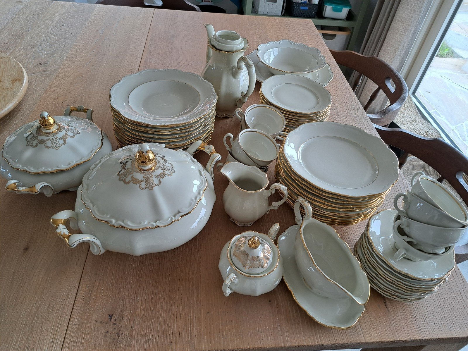 compleet servies bavaria porcelein 12p, Antiek en Kunst, Ophalen