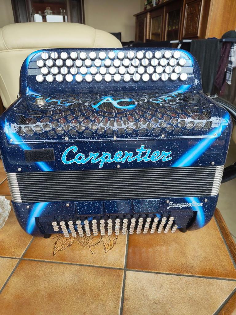 Carpentier Bleu Do 3 accordeon, Muziek en Instrumenten, Accordeons, Met koffer, Zo goed als nieuw, 96-bas, Knopaccordeon