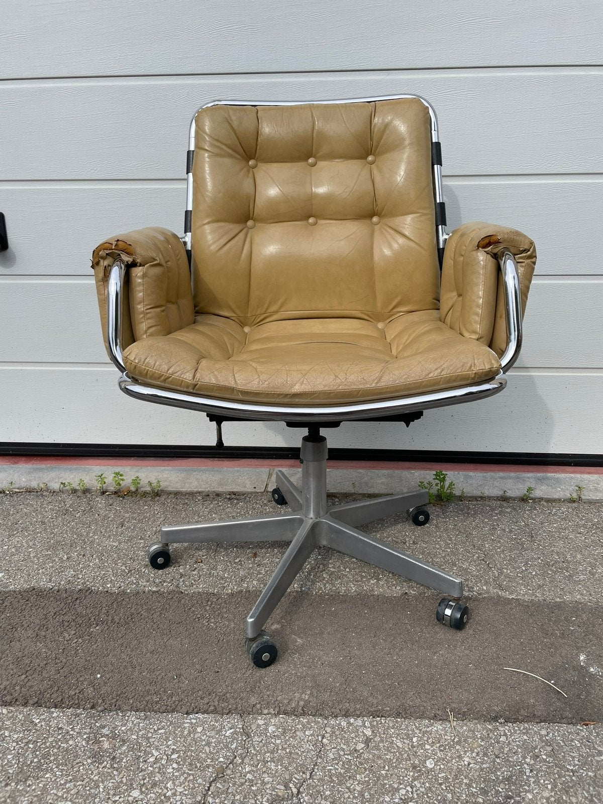 Fauteuil  Chaise bureau vintage  Mondo Karl-Erik Ekselius, Enlèvement, Utilisé, Beige, Chaise de bureau