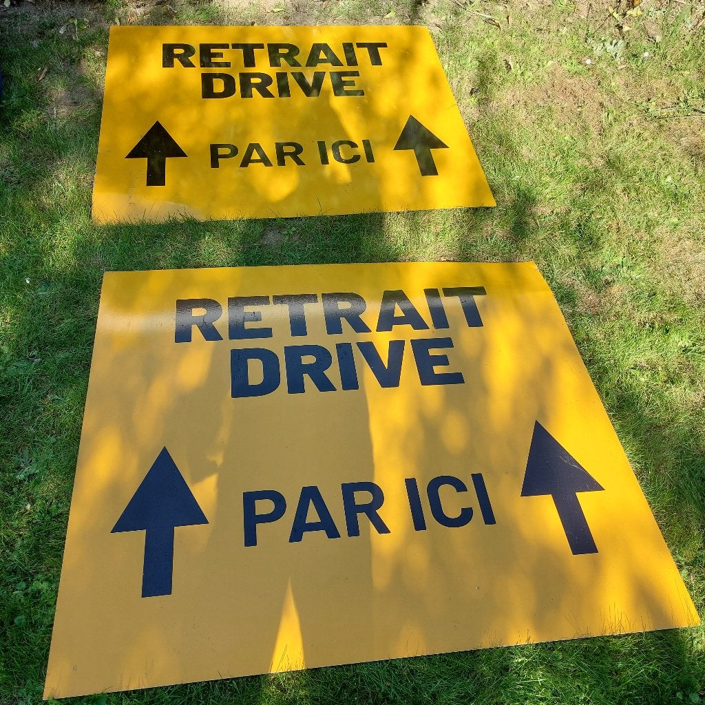 2  Panneaux Signalétiques professionnels « RETRAIT DRIVE », Enlèvement