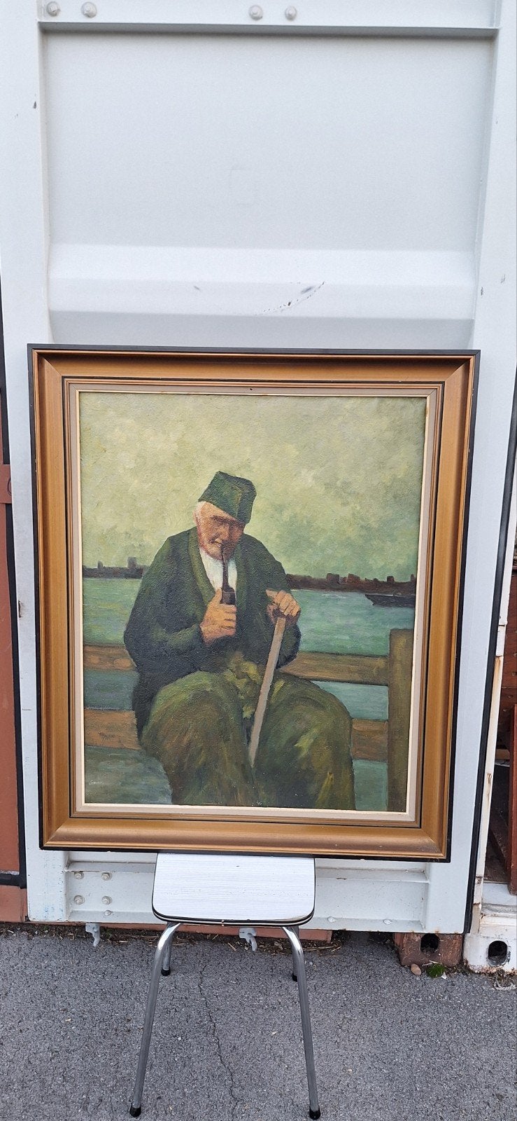 Prachtig schilderij van een grote oude heer, Antiek en Kunst, Ophalen