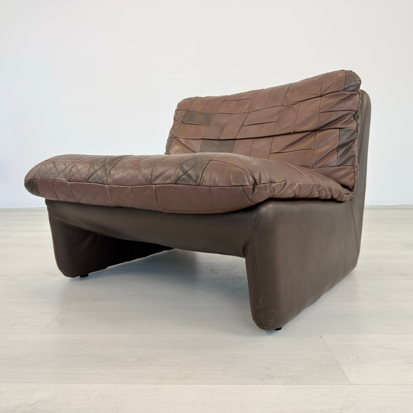 7 Swedish 1970s Leather Patchwork Lounge Chair by Overman, Enlèvement, Comme neuf