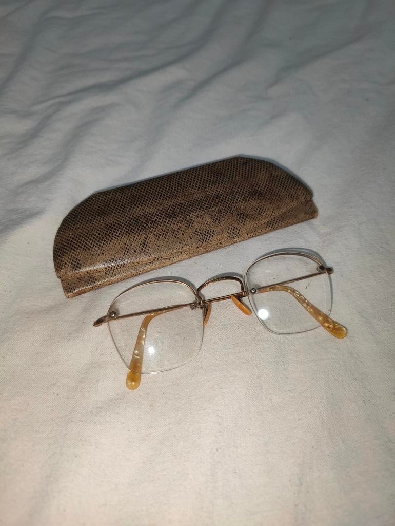 Vieux lunettes vintage antique en or 12k , vintage dressing, Enlèvement, Or