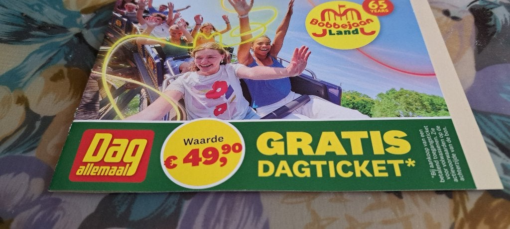 Ticket Bobbejaanland, Tickets en Kaartjes, Twee personen, Ticket of Toegangskaart