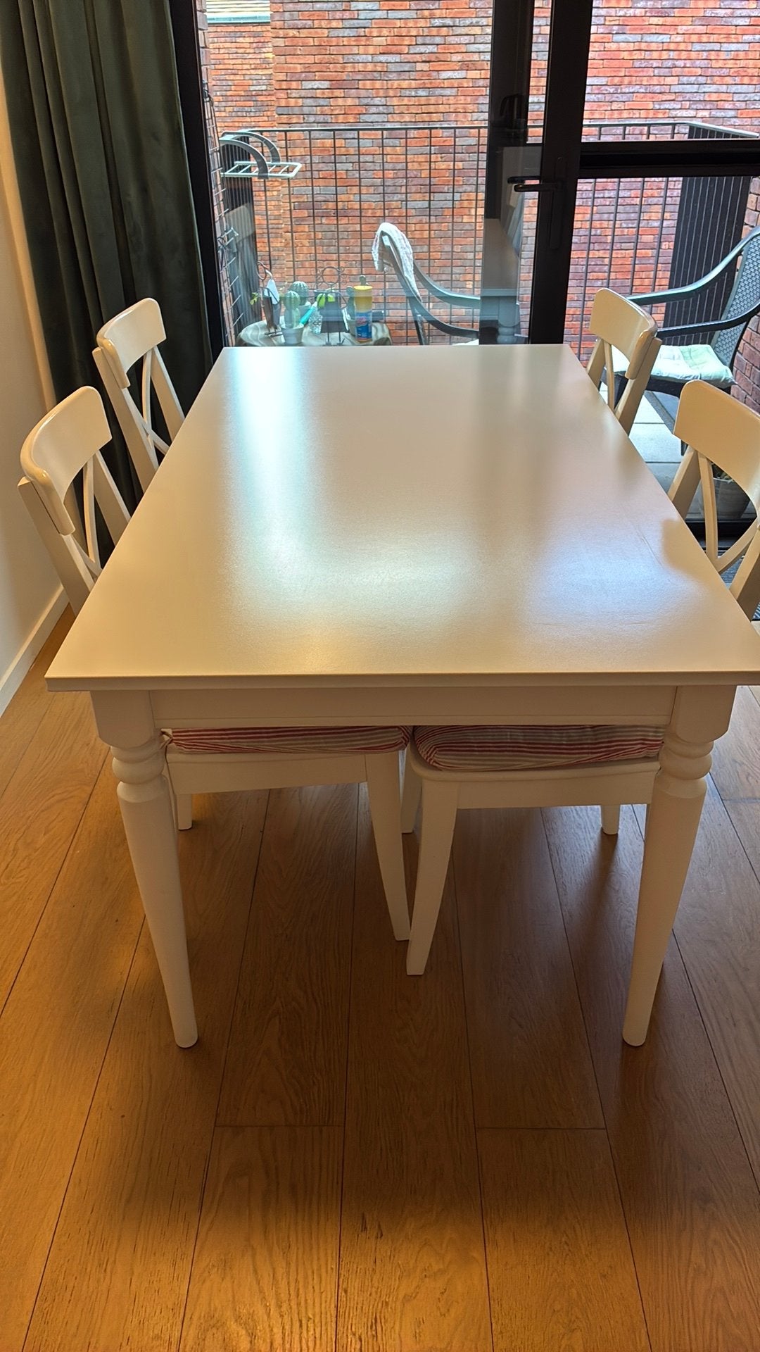 Eettafel + 4 stoelen, Enlèvement, Comme neuf