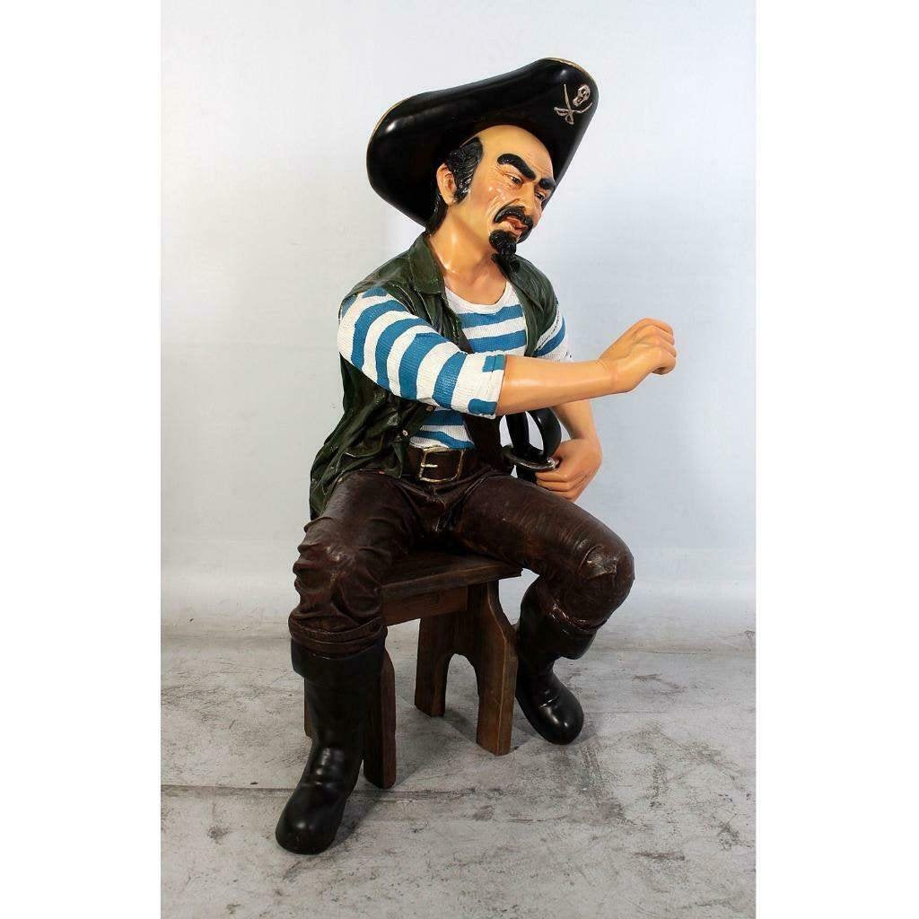 Pirate 150 cm - statue de pirate sur un tabouret, Enlèvement, Neuf