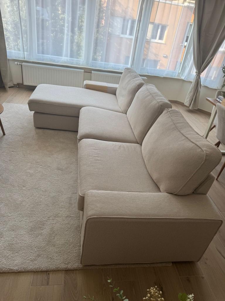 Canap Kivik beige clair 4 places avec méridienne, Ophalen, Nieuw