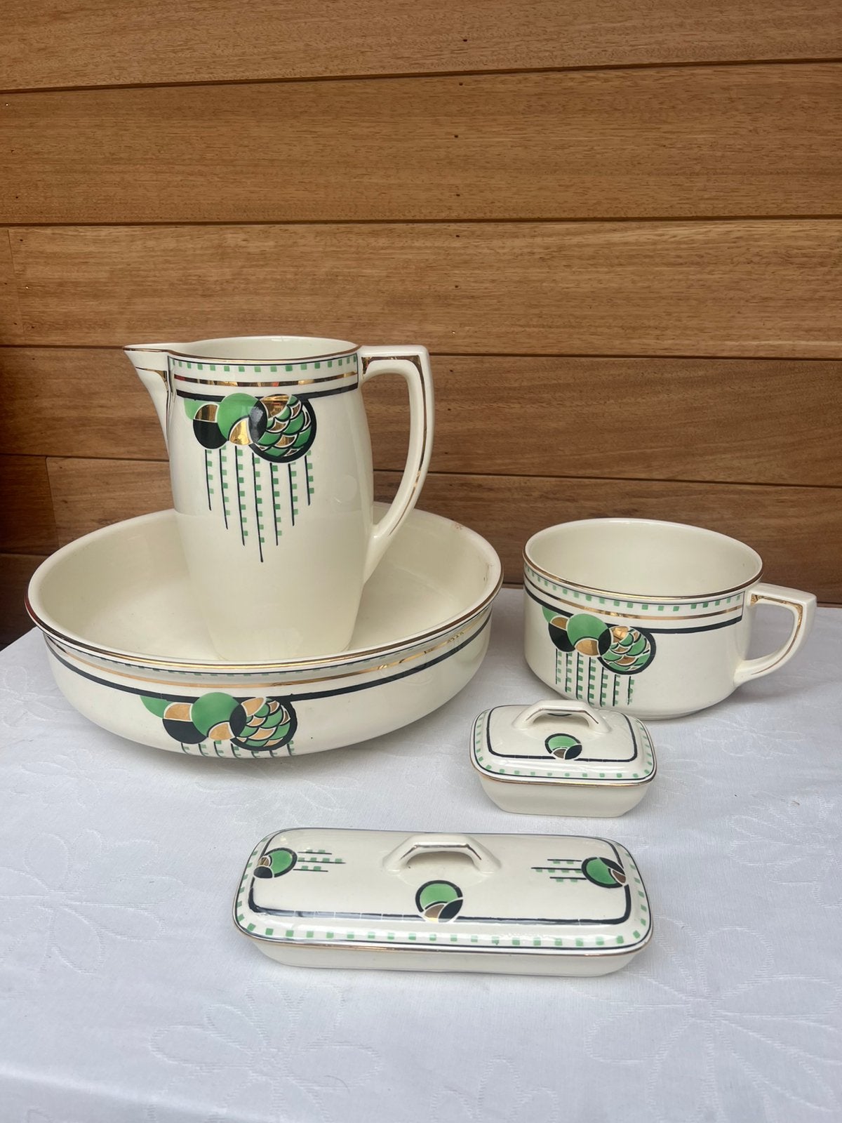 Vintage Boch Frères La Louvière Art Deco, 6-delig, Antiquités & Art, Antiquités | Services (vaisselle) pièces, Enlèvement