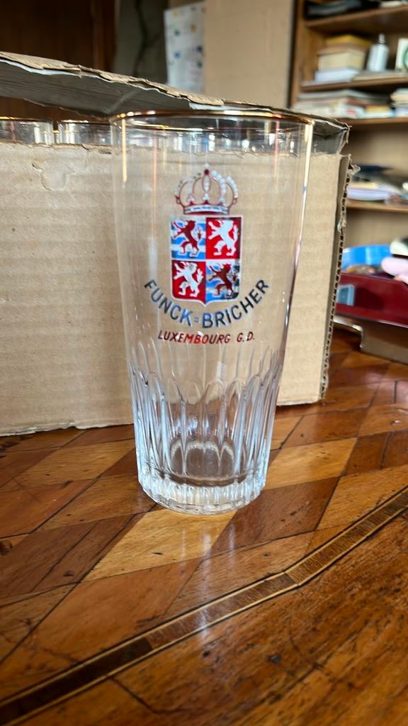 Brasserie bière Verre Funck-Bricher luxembourg ancien, Collections, Enlèvement ou Envoi, Comme neuf
