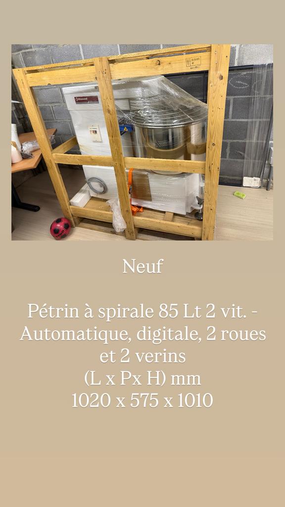 PÉTRIN À SPIRALE PROFESSIONNEL 85L– NEUF, Enlèvement, Neuf, 2 vitesses