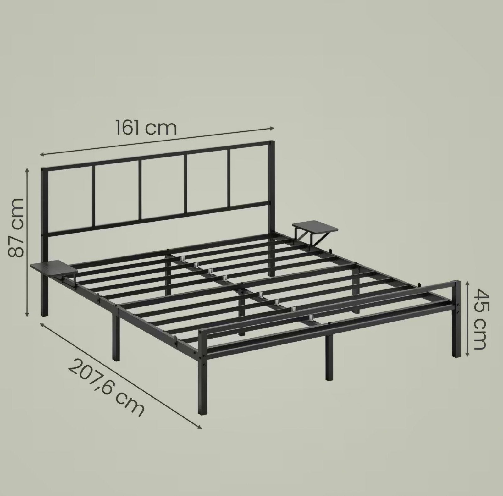 nieuw bed 160x200, Huis en Inrichting, Zwart, Ophalen of Verzenden, 200 cm, Metaal