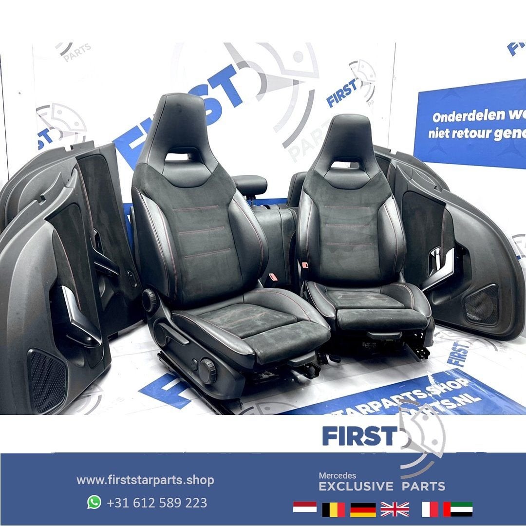 W177 AMG STOELEN ZWART Mercedes A Klasse leder STOELEN + ACH, Gebruikt, -, Ophalen of Verzenden, -