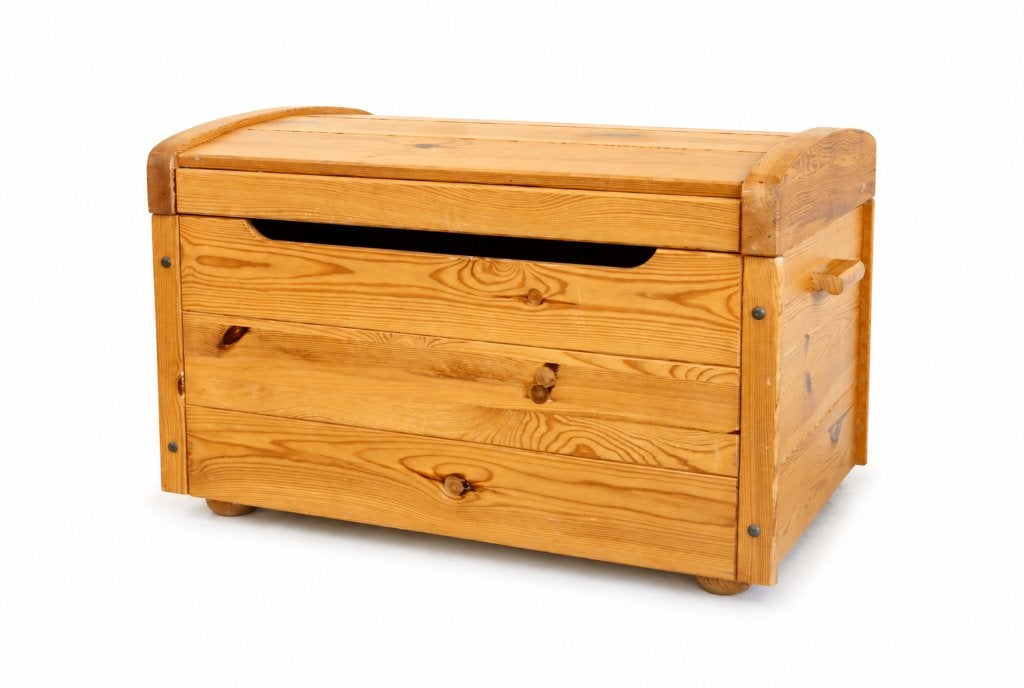 Vintage massief grenenhouten kist - Houten opbergmeubel, Huis en Inrichting, Woonaccessoires | Kisten, Ophalen, Gebruikt, Grenenhout