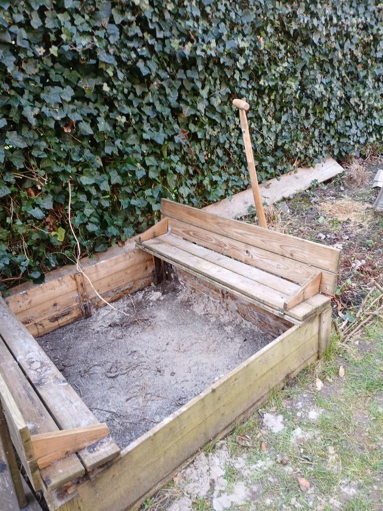 Houten zandbak met deksel en bankjes, Kinderen en Baby's, Speelgoed | Buiten | Zandbakken, Ophalen