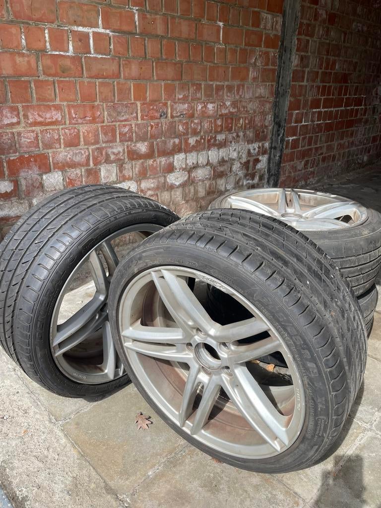 4x banden op velg Brock 245/35 R18, Ophalen, 18 inch, 245 mm, Band(en)