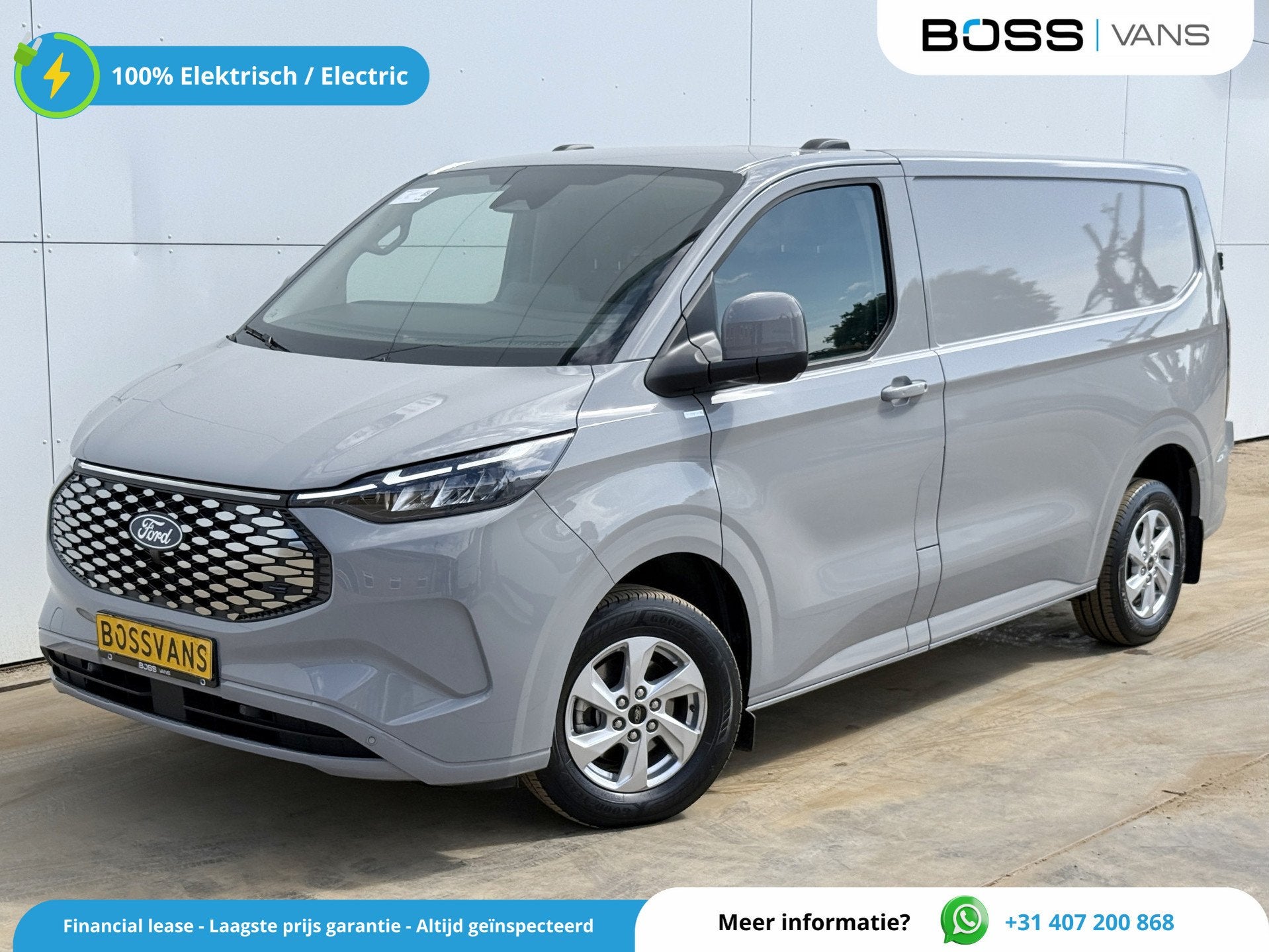 Ford E-Transit Custom 65 kWh 218PK Elektrisch 344km WLTP 230, Auto's, Automaat, Gebruikt, Zwart, 5 deurs