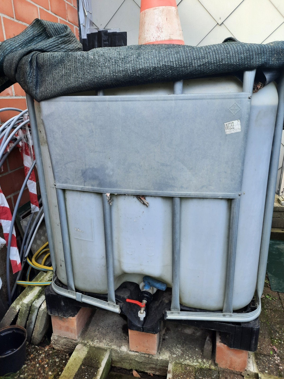 regenton 1000 liter, Ophalen, Kunststof, Gebruikt, Met kraantje