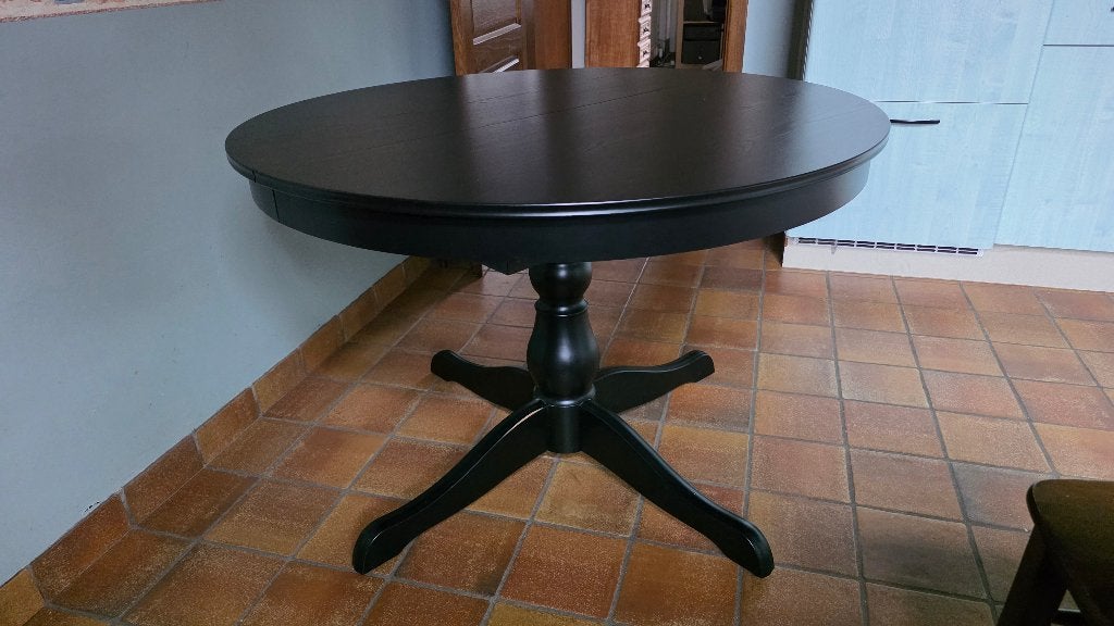 Ronde Ikea tafel uitschuifbaar, Huis en Inrichting, Ophalen, Overige materialen, Gebruikt, Rond
