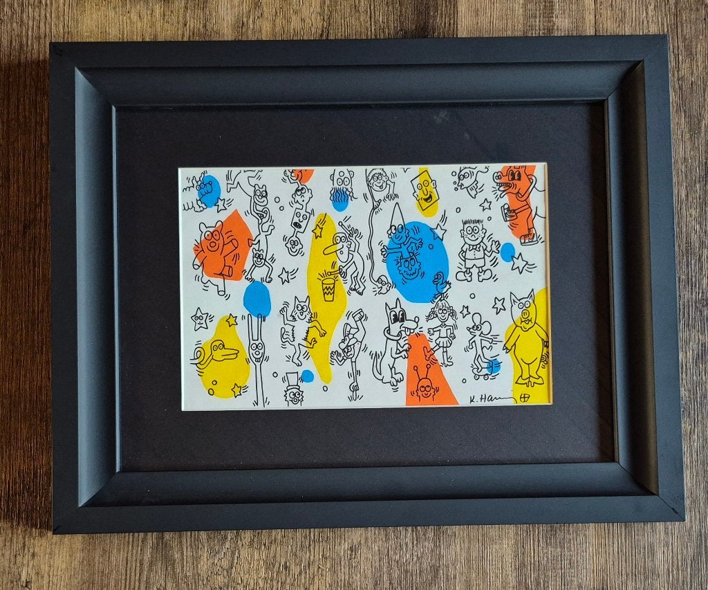Keith Haring Met Estate Julia Gruen (stempel achterzijde), Antiquités & Art, Signé, Enlèvement ou Envoi