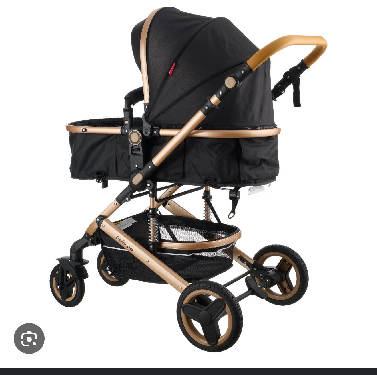 Luxe kinderwagen / combiwagen te koop, Enlèvement, Comme neuf, Poussette, Tige de poussée réglable