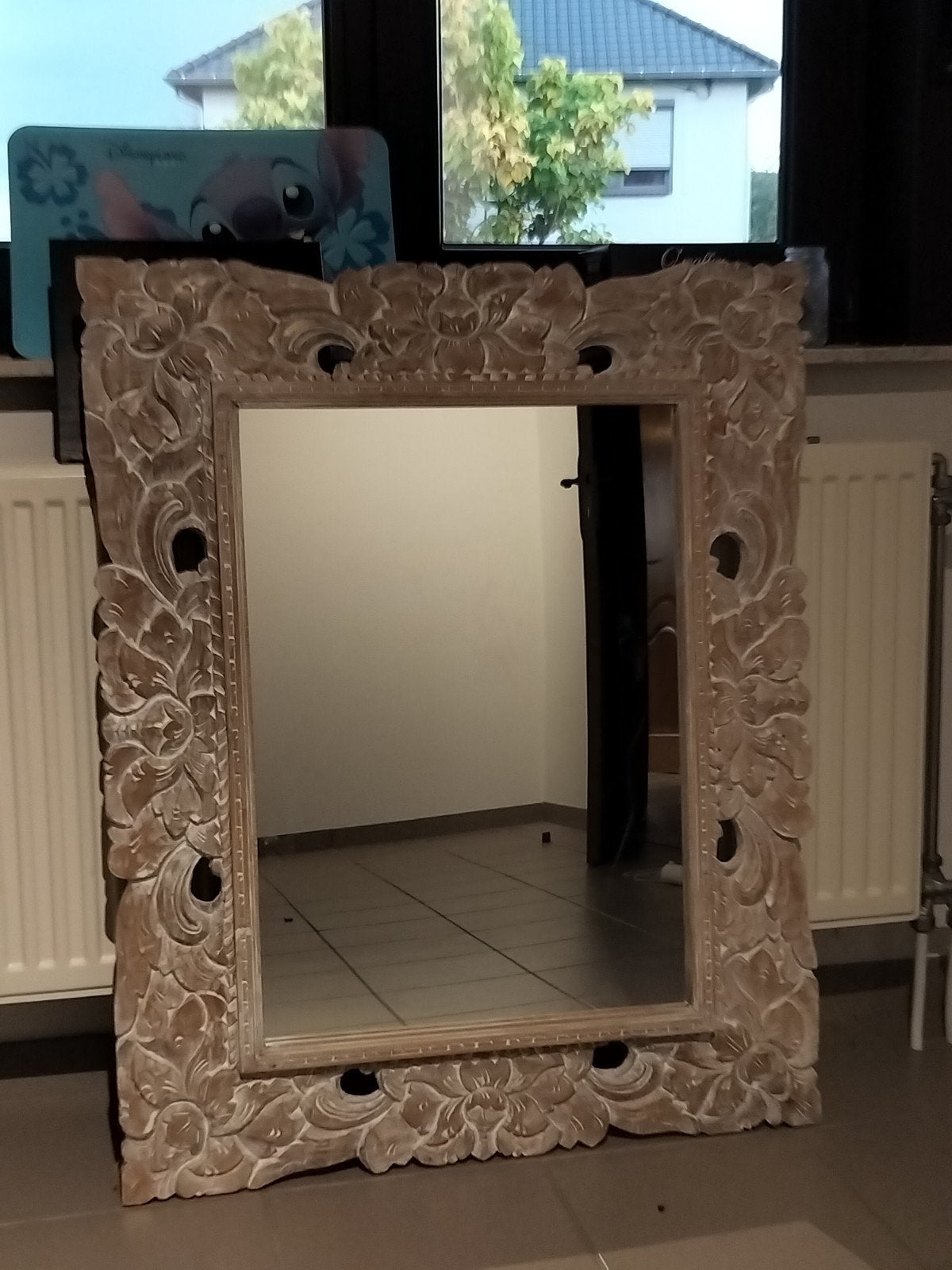 Spiegel handgesneden, Ophalen, Rechthoekig, 50 tot 75 cm, 100 tot 150 cm