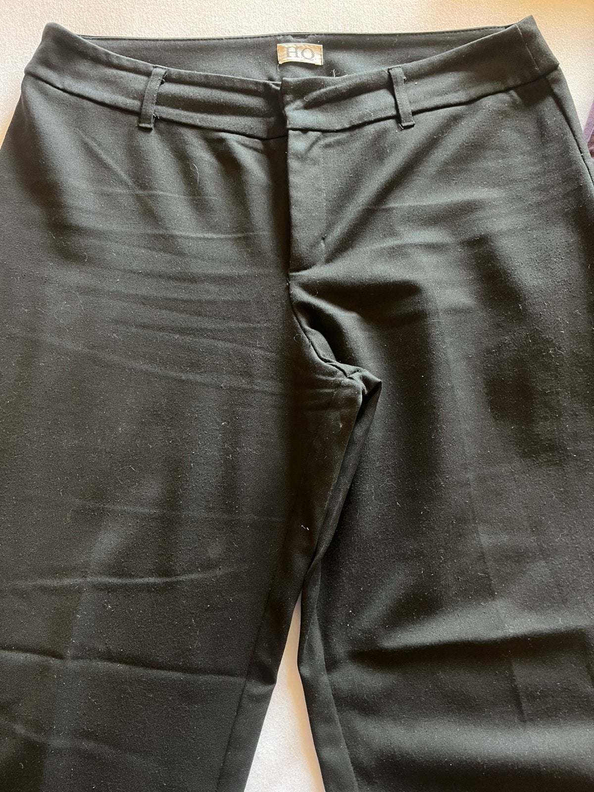 Pantalon noir dame en polyester. T 44., Enlèvement, Porté, Taille 42/44 (L), Noir