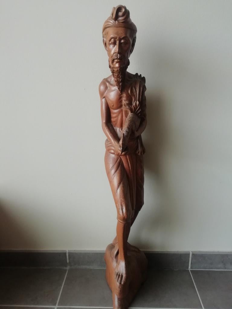 Houten Javaanse sculptuur, Antiek en Kunst, Ophalen, Man