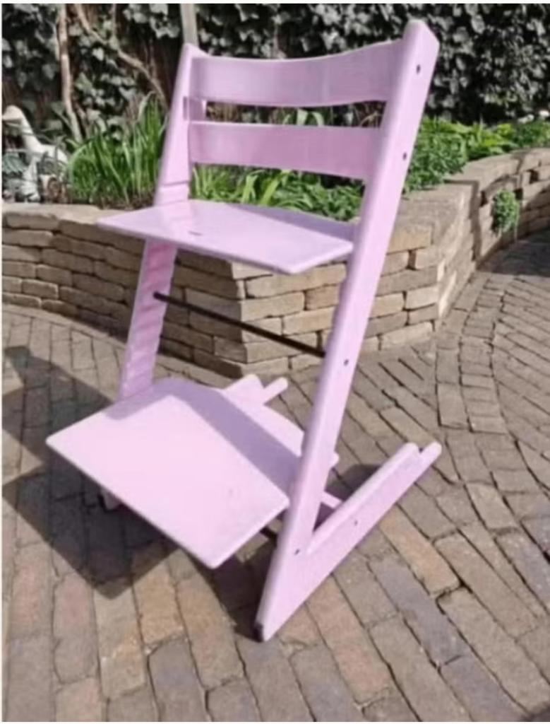 roze/ paars stokke trip trap, Kinderen en Baby's, Kinderstoelen, Ophalen